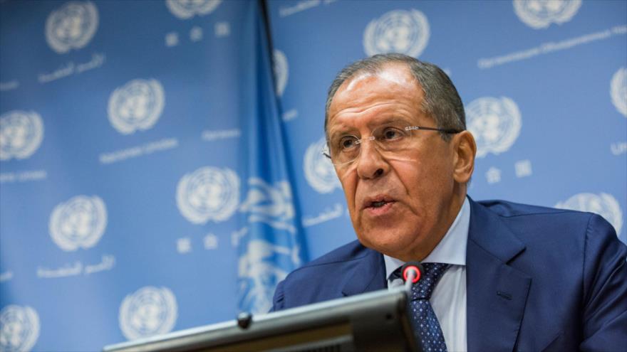 El canciller ruso, Serguei Lavrov, durante una rueda de prensa efectuada este jueves en la sede de la Organización de las Naciones Unidas (ONU), en Nueva York. 1 de octubre de 2015