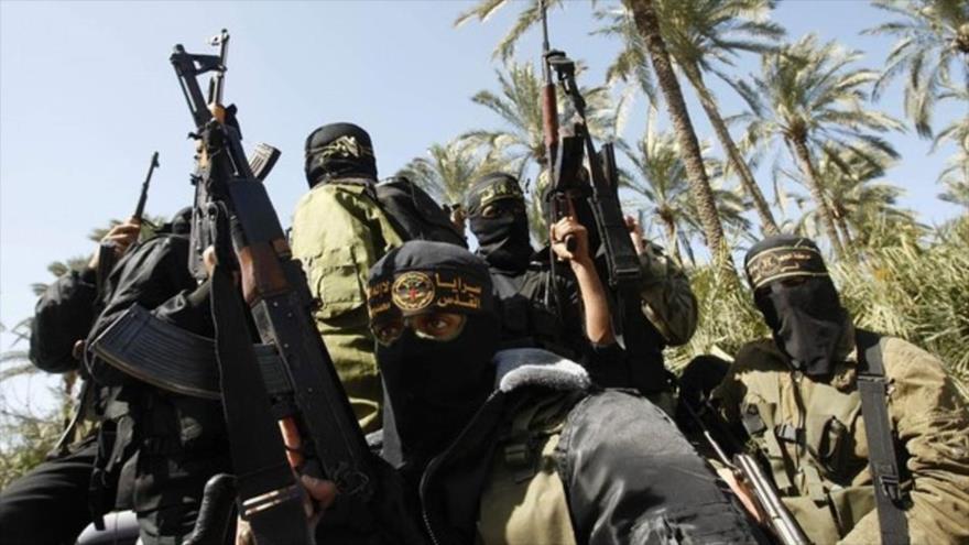 Combatientes del Movimiento de la Yihad Islámica Palestina.