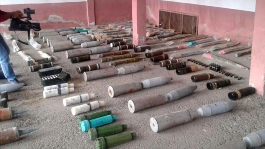 Municiones confiscadas a dos camiones que se dirigían hacia posiciones de Daesh.