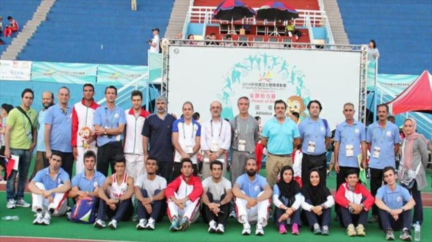 La selección nacional de atletismo para sordos de Irán.