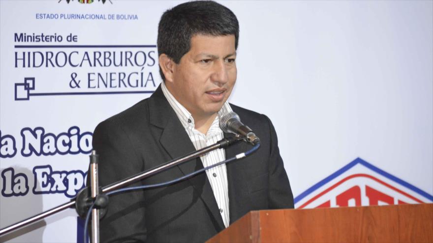 El ministro boliviano de Hidrocarburos y Energía, Luis Alberto Sánchez, informa el convenio del proyecto nuclear con Rosatom.