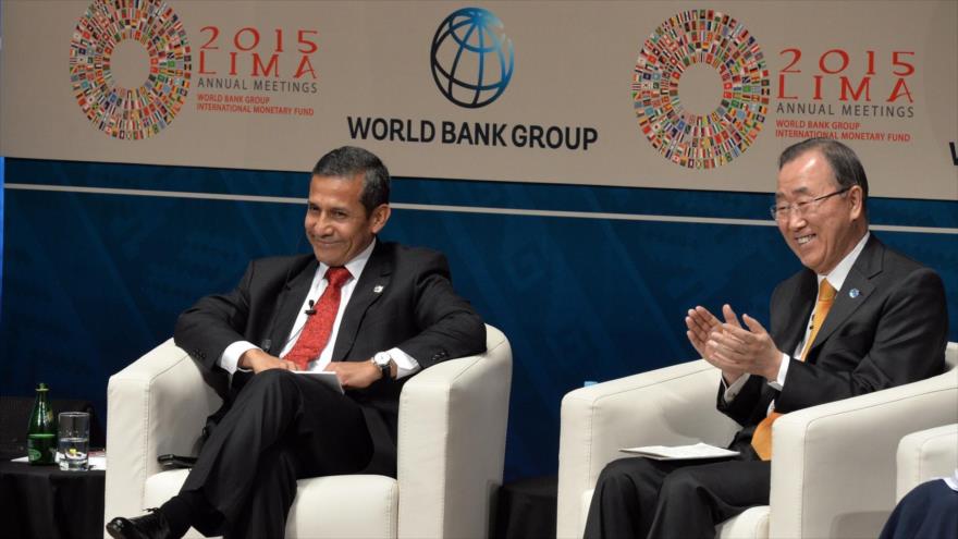 El secretario general de la ONU, Ban Ki-moon, se reúne con el presidente peruano, Ollanta Humala, en Lima. 09 de octubre de 2015