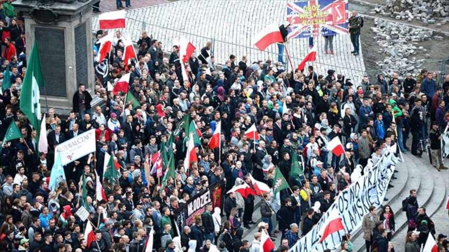 Manifestación en Varsovia contra la acogida de inmigrantes, septiembre de 2015. 