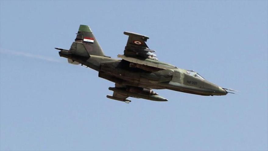 Un caza Sujoi Su-25 de la Fuerza Aérea iraquí.
