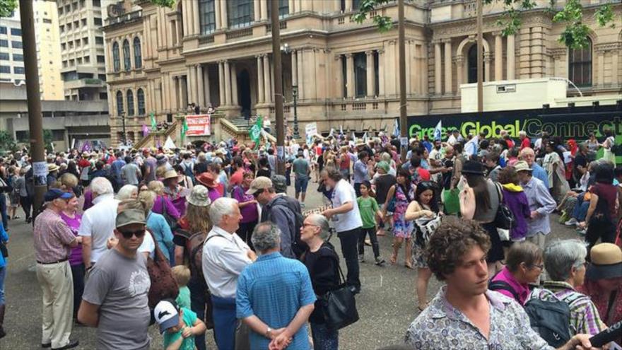 Australianos se han congregado en Sídney para expresar su apoyo a los refugiados que se encuentran en este país. 11 de octubre de 2015 