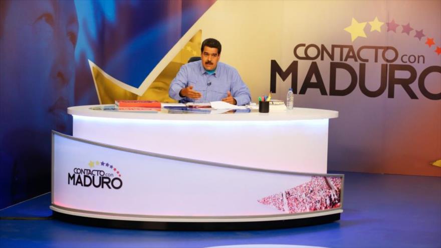 Nicolás Maduro, presidente de Venezuela, en su programa semanal Contacto con Maduro.