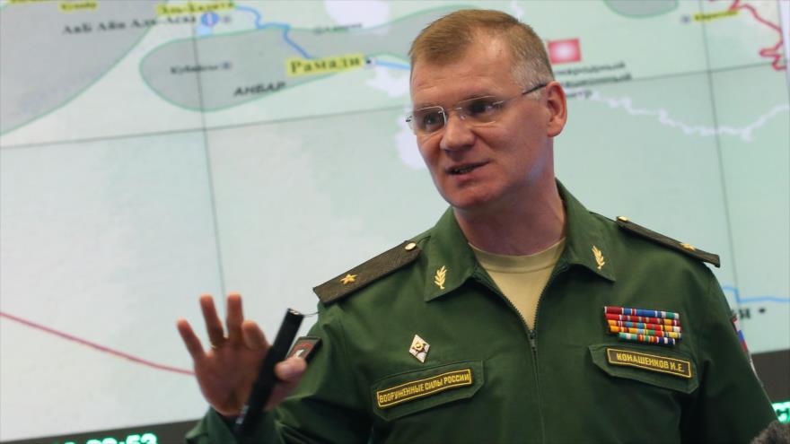 Portavoz del Ministerio ruso de Defensa, el general mayor Ígor Konashénkov.