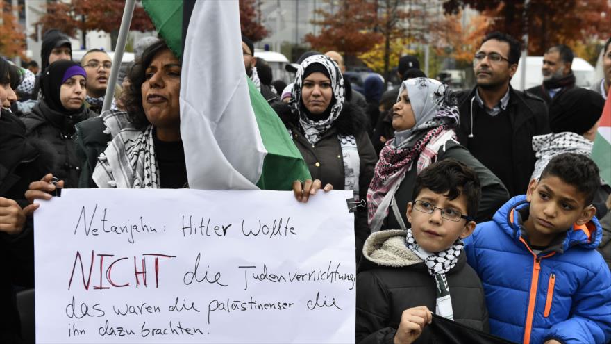 Concentración propalestina en Berlín, capital de Alemania. 21 de octubre de 2015