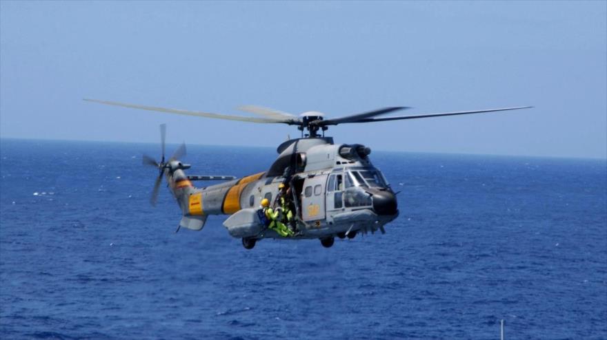 Helicóptero Super Puma del escuadrón 802 del Ejército del Aire español.