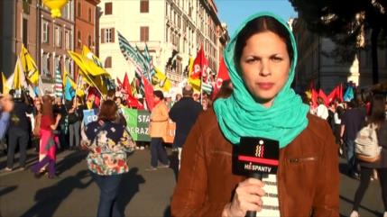 Profesores italianos toman calles en defensa de educación pública