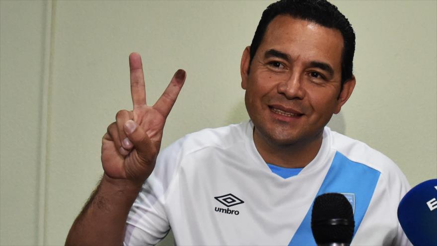El candidato a las elecciones presidenciales de Guatemala Jimmy Morales.