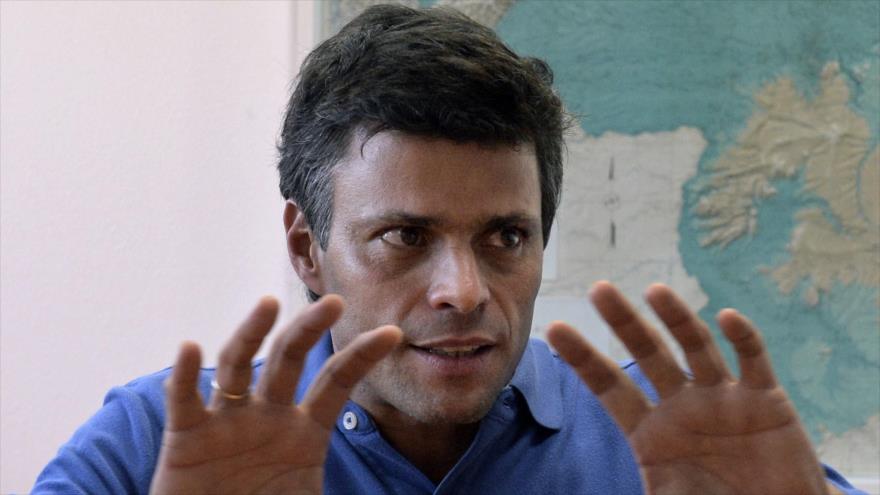 Leopoldo López, dirigente del partido ultraderechista de Voluntad Popular (VP).