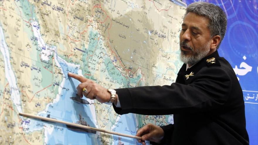 Comandante de la Fuerza Naval del Ejército iraní, el contralmirante Habibolá Sayari.