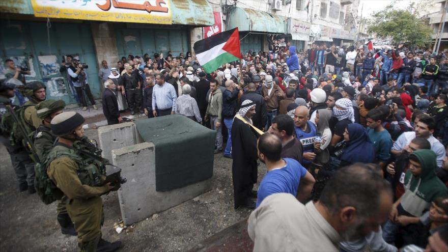 Una protesta palestina contra el régimen de Israel en Jerusalén.