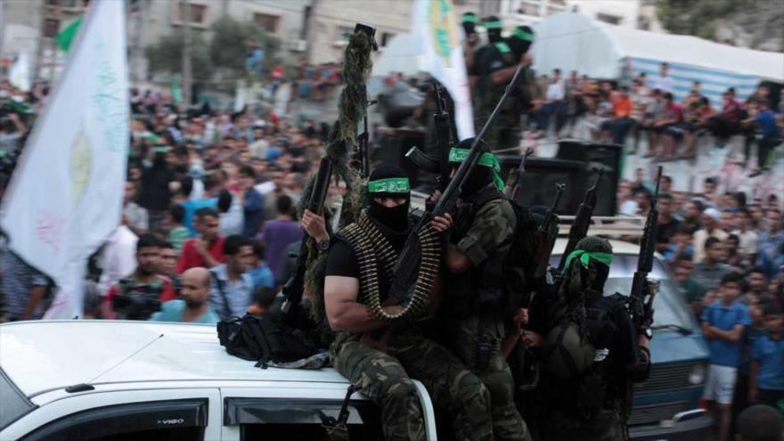 Combatientes de las Brigadas de Ezzedin Al-Qassam, brazo militar de HAMAS.