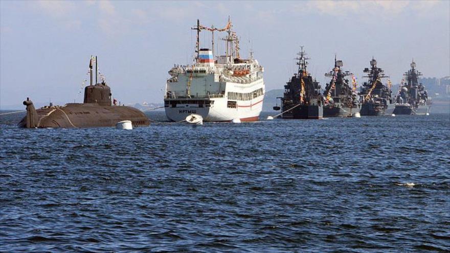 Una escuadra de la Flota del Pacífico de Rusia. 