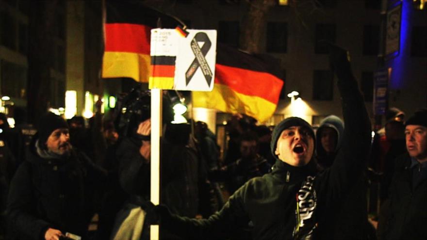 Protestas xenófobas contra la acogida de refugiados en Alemania.