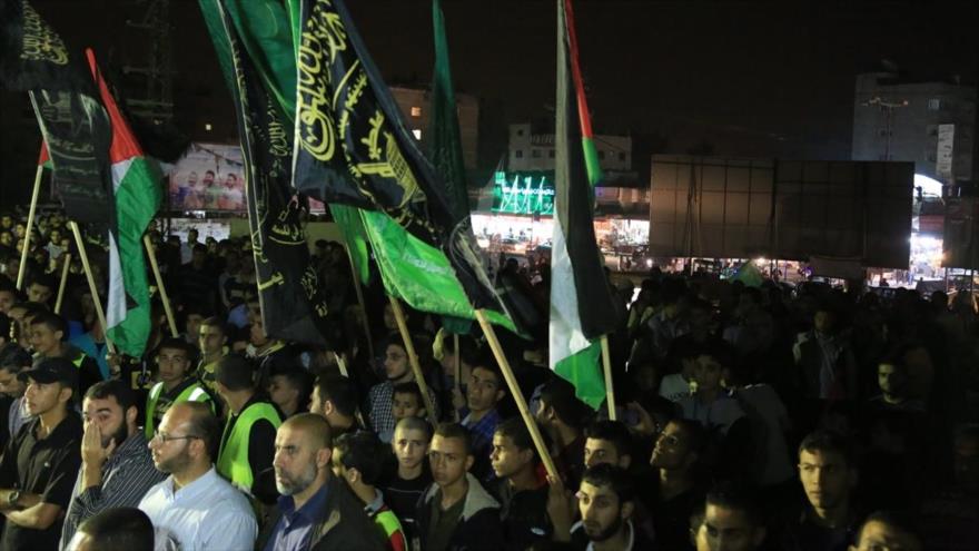 Marcha de los palestino en apoyo de la Intifada en la Franja de Gaza.