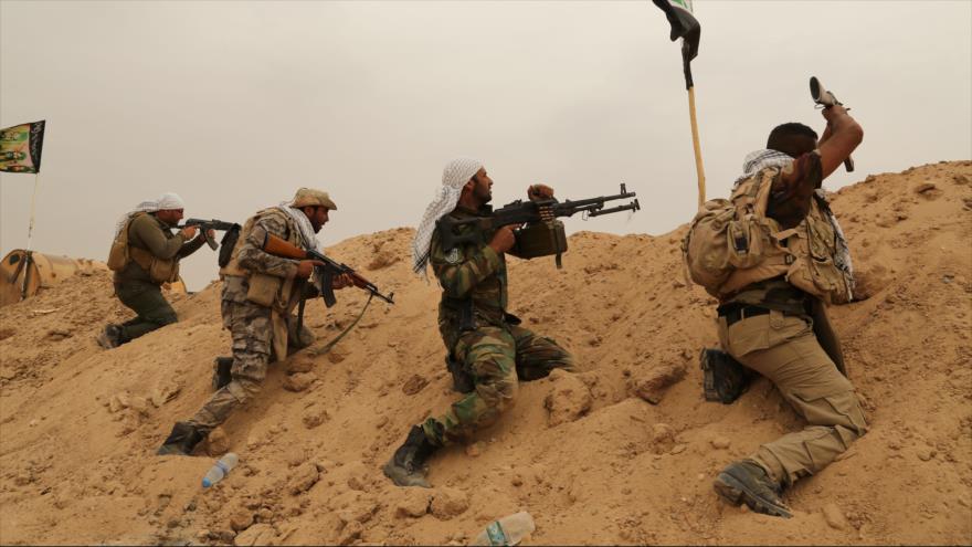 Fuerzas populares iraquíes en la ciudad de Faluya, en Al-Anbar.