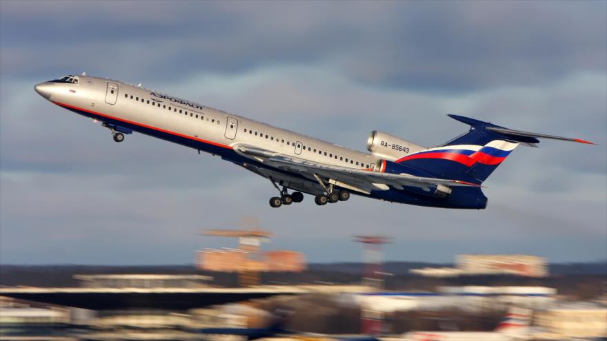 Un avión Tupolev Tu-154M de la aerolínea rusa Aeroflot.