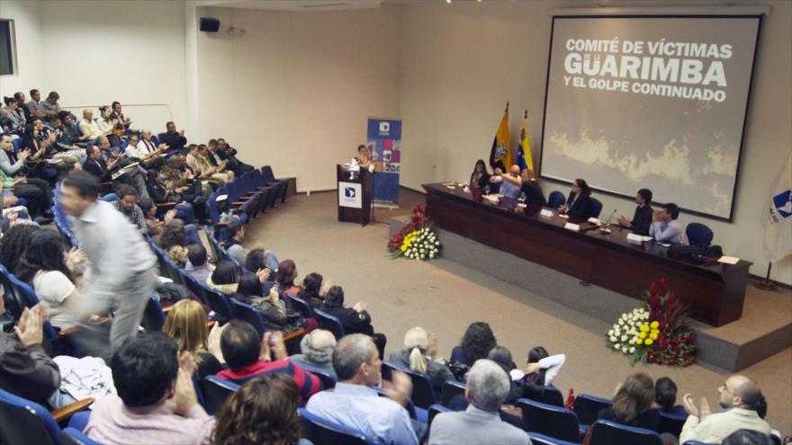 Una reunión del Comité de Víctimas de las Guarimbas y Golpe Continuado de Venezuela en Ecuador. 