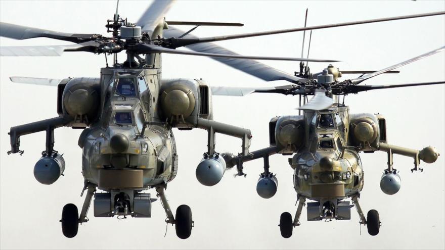 Helicópteros de combate rusos módelo Mi-28.