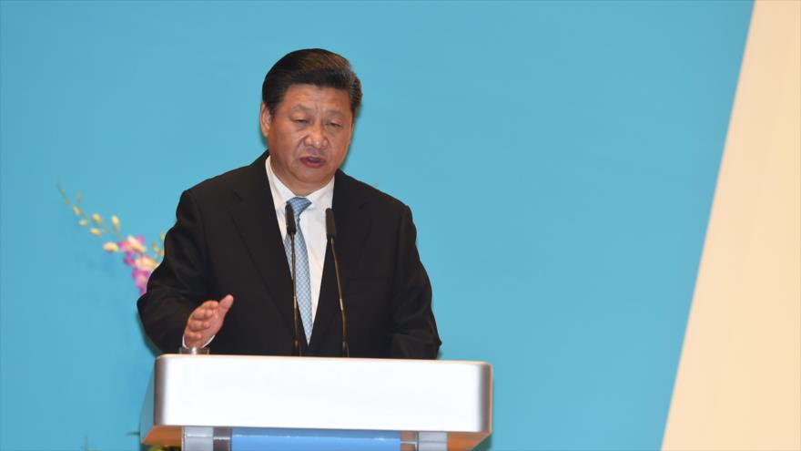 Presidente chino, Xi Jinping, ofrece un discurso en la Universidad Nacional de Singapur. 7 de noviembre de 2015