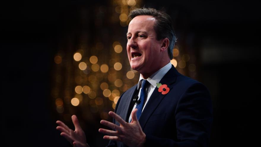 El primer ministro británico, David Cameron, ofrece un discurso ante la Confederación de la Industria Británica (CBI) celebrada en Londres, capital del Reino Unido. 9 de noviembre de 2015.