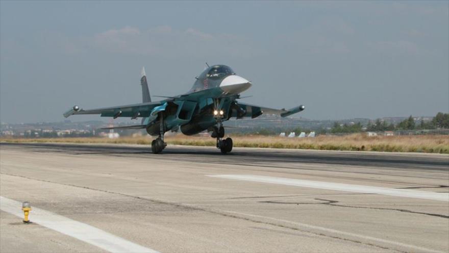Un avión de combate ruso en Siria.