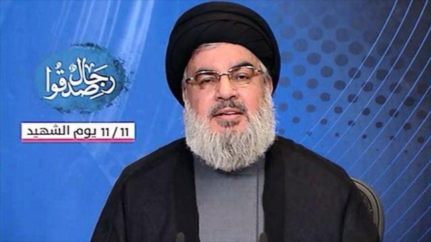 El secretario general del Movimiento de la Resistencia Islámica de El Líbano (Hezbolá), Seyed Hasan Nasrolá. 11 de noviembre de 2015