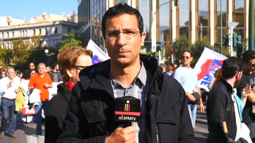 Trabajadores griegos realizan huelga contra medidas de austeridad