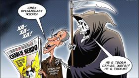 Rusos responden a burla de Charlie Hebdo con sus propias caricaturas