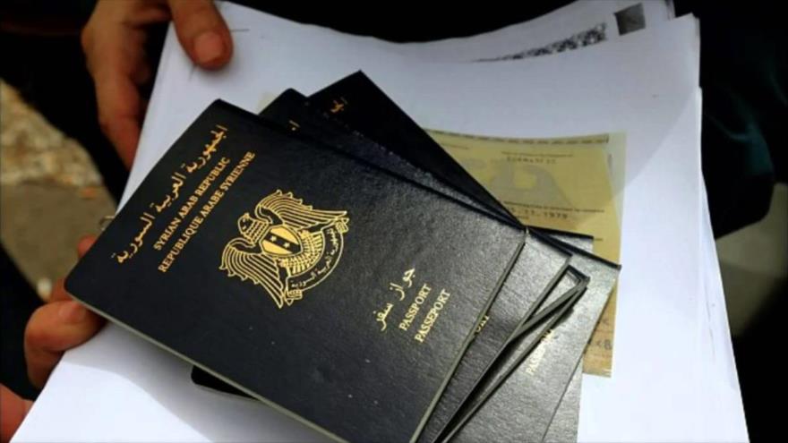 Supuestos pasaportes de la República Árabe Siria.