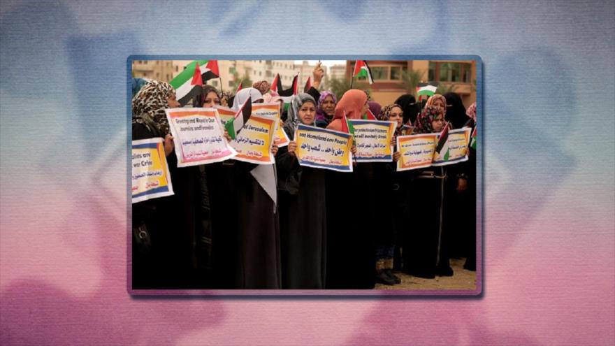 Mujeres palestinas participan en una manifestación en Gaza para mostrar su apoyo a la III Intifada.