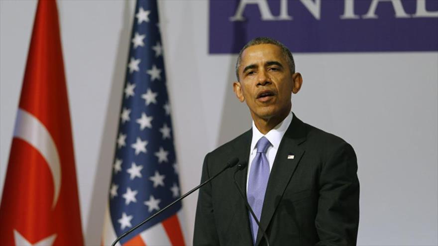 Presidente de EE.UU., Barack Obama, en una rueda de prensa celebrada en el balneario turco de Antalya, 16 de noviembre de 2015.