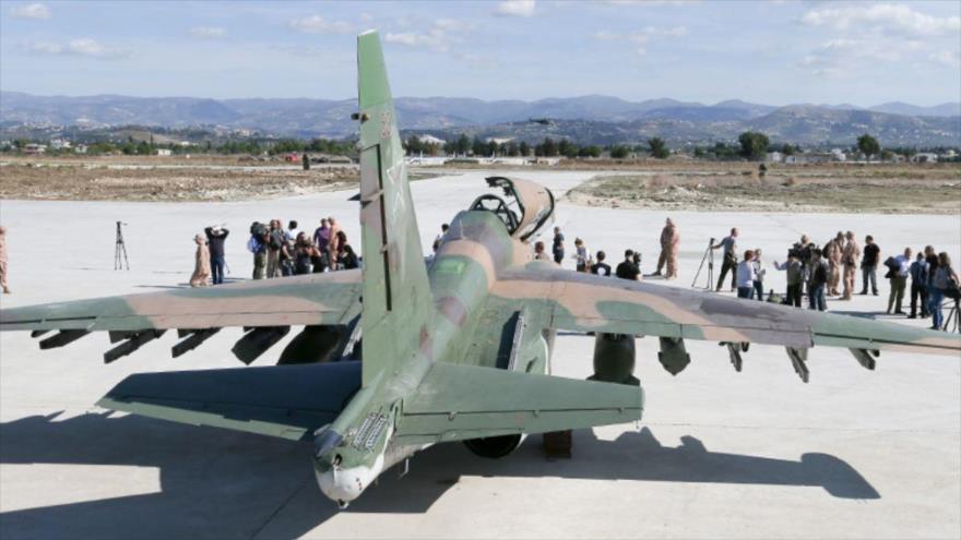 Caza ruso desplegado en la base aérea de Hmeymim, situada en la ciudad de Latakia (oeste de Siria).