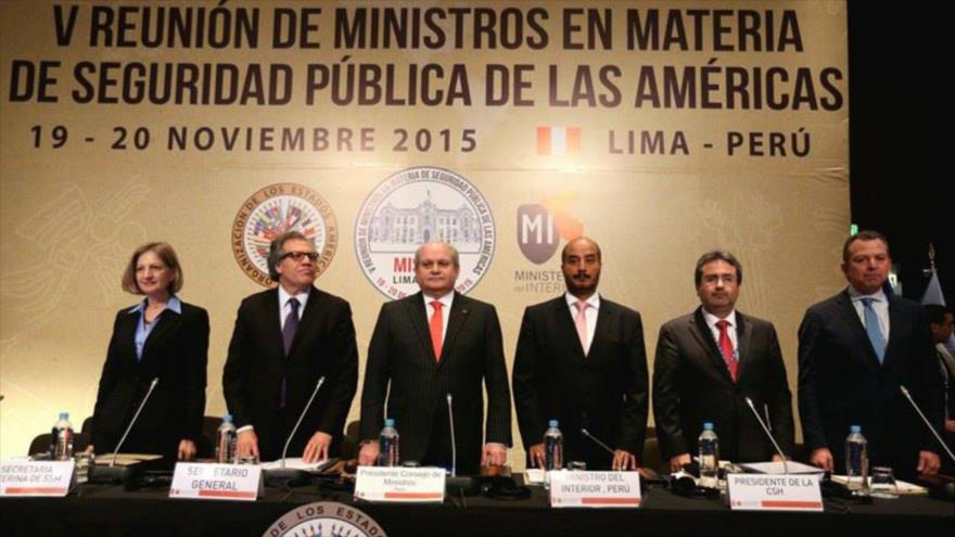 V reunión de Ministros en Materia de Seguridad Pública de las Américas (MISPA) en Lima, capital de Perú. 19 de noviembre de 2015