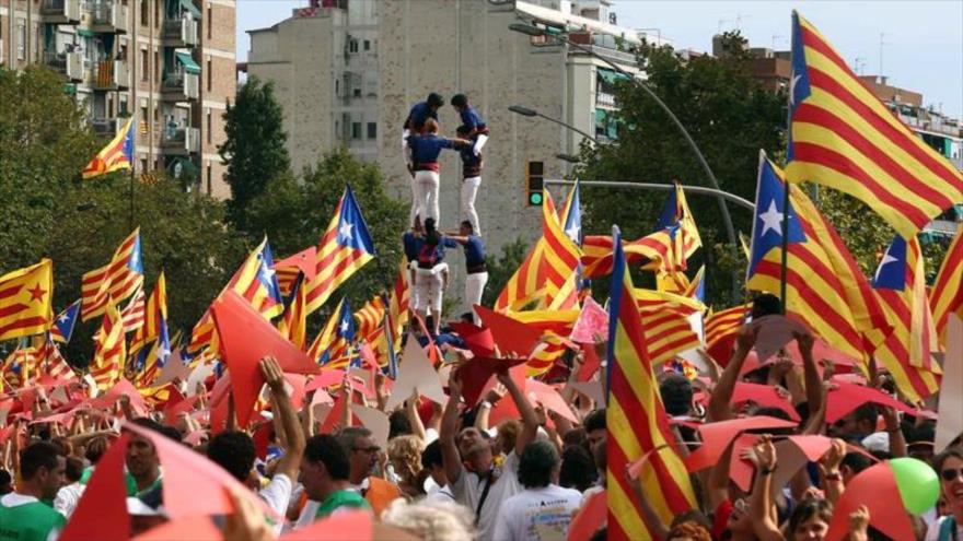 Manifestación de independentistas catalanes.