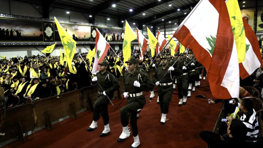 Una ceremonia del Movimiento de la Resistencia Islámica de El Líbano (Hezbolá) en Beirut, capital libanés.