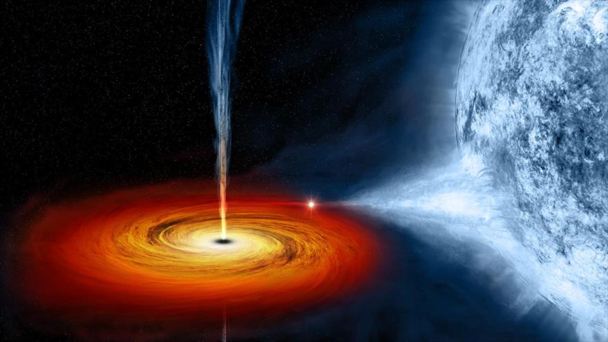 Una recreación de la NASA de un agujero negro.