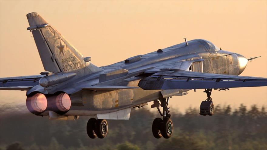 Una aeronave de guerra rusa modelo Sujoi Su-24.