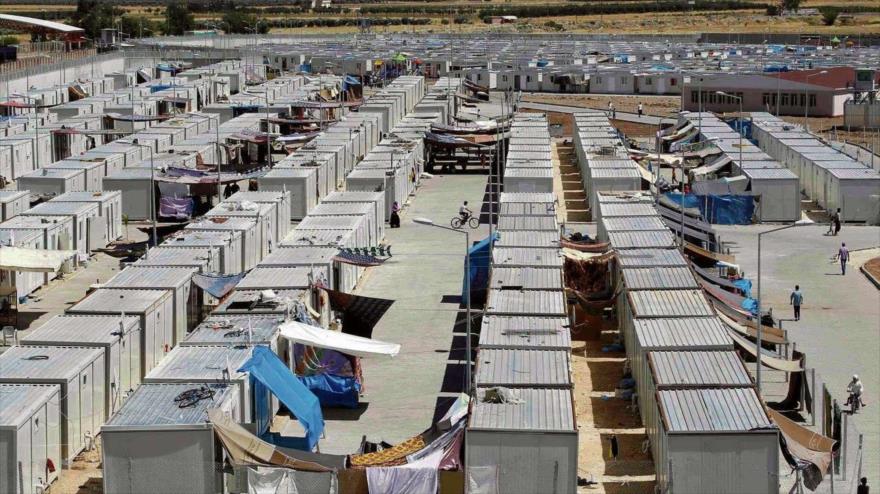 Vista general del campo de refugiados llamado "Ciudad Container" en la frontera turco-siria, en la provincia de Kilis, en el sur de Turquía.