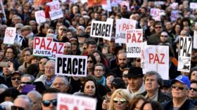 Protesta masiva en España contra intervención militar en Siria