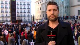 Manifestantes españoles dicen NO a la guerra en Siria