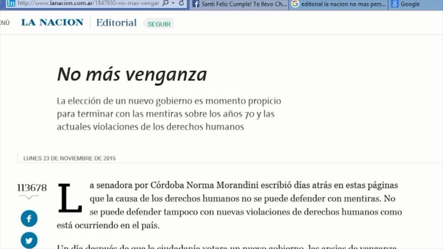 Crece preocupación por política de Macri en DDHH en Argentina