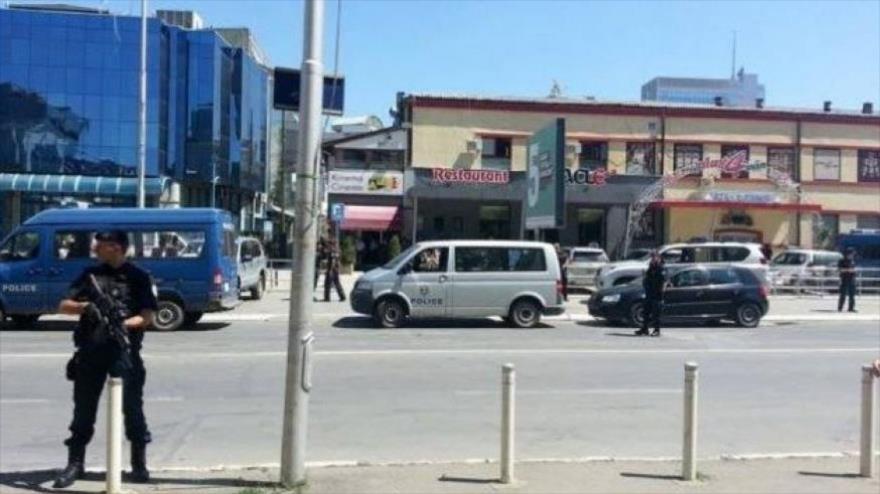 Despliegue policial en Pristina, capital de la autoproclamada república de Kosovo.