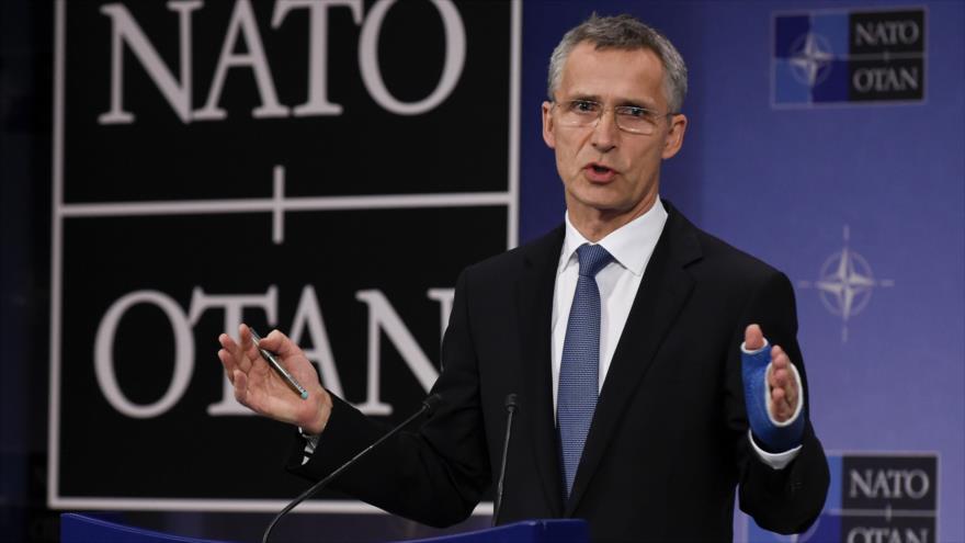 El secretario general de la OTAN, Jens Stoltenberg, durante una conferencia de prensa en la sede del mismo organismo en Bruselas, capital belga. 1 de diciembre de 2015