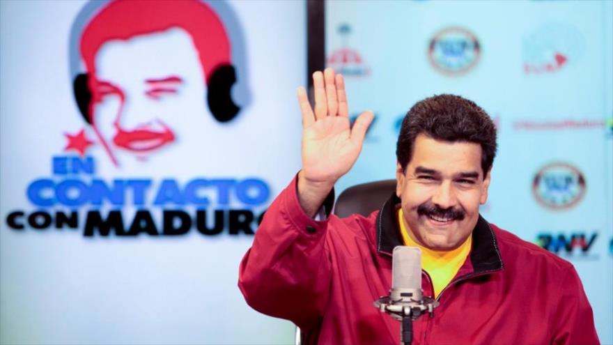 El presidente de Venezuela, Nicolás Maduro, en su programa semanal, En Contacto con Maduro 