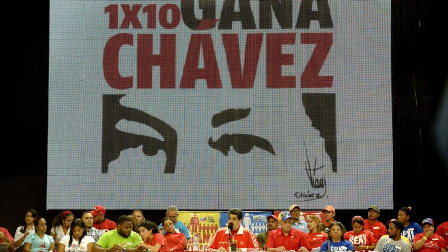 Nicolás Maduro, presidente de Venezuela, durante un acto de campaña en el estadio Poliedro de Caracas, capital venezolana. 30 de noviembre de 2015