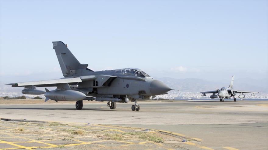 Avión Tornado GR4 de la Real Fuerza Aérea británica en la base aérea de Akrotiri, cerca de la ciudad portuaria de Limassol (en Chipre), tras realizar un ataque en Siria, 3 de diciembre 2015.